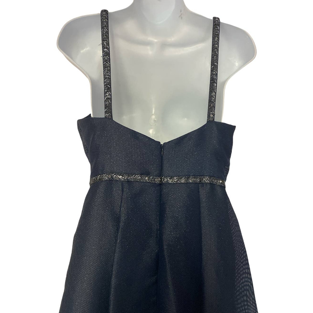 Aidan Mattox Shimmer Beaded Twilight Blue Evening Gown MOB Prom Formal Dress - Picture 8 of 12